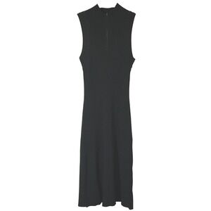 White‎ House Black Market Rib Knit Mock Neck Sleeveless Sheath Midi Dress Size S